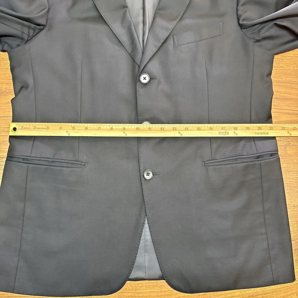 Ermenegildo Zegna Mens US 42 Black Wool 3 Button Blazer Professional Lux Office